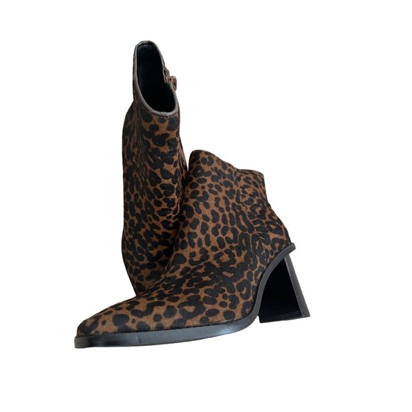 Gibson Latimer 7M Leopard Print Ankle Boots With 3-Inch Block Heel & Side Zipper - Picture 14 of 15